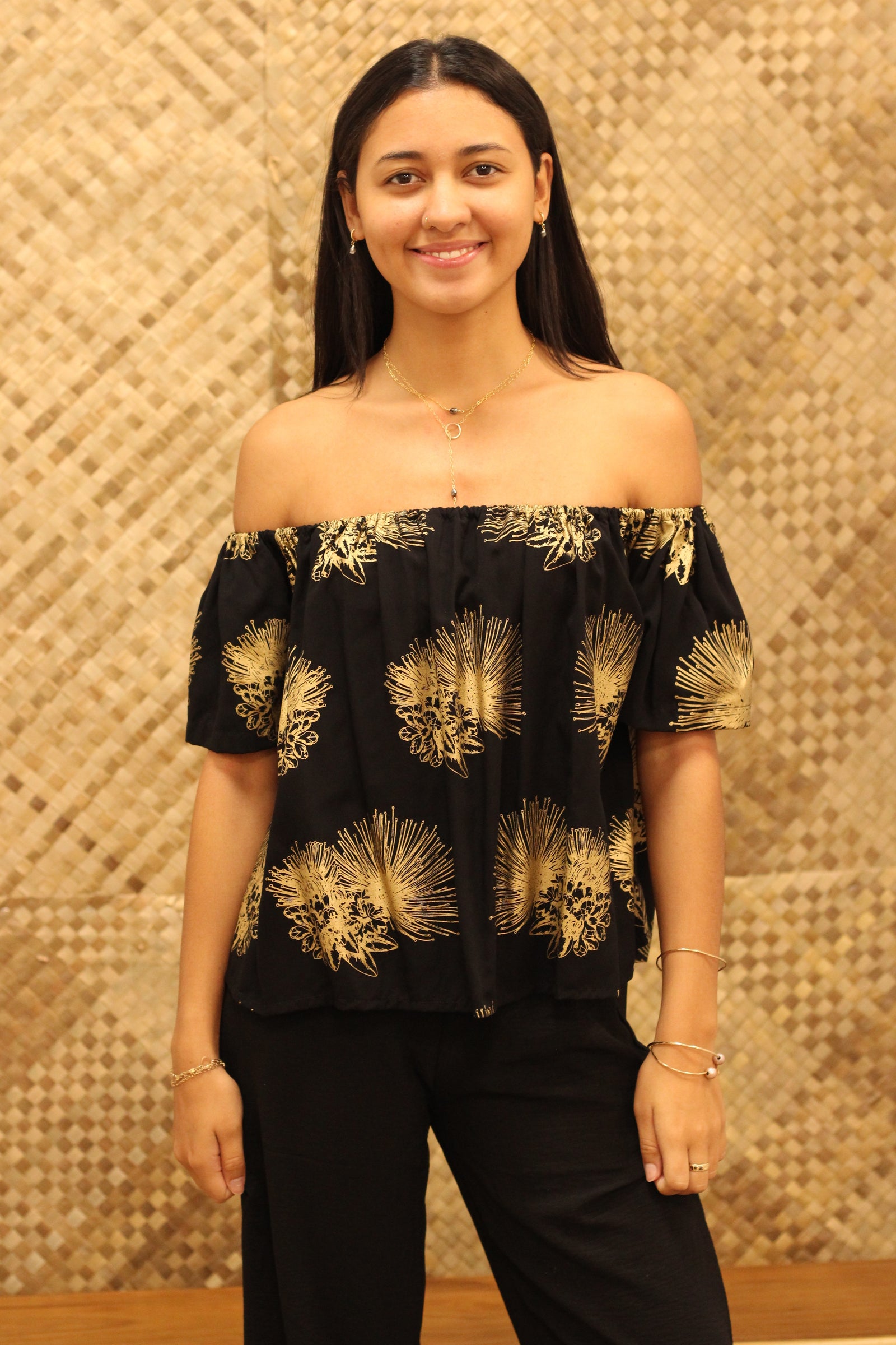 Top Kapono Black Gold Hōpoelehuaopuna - Front View | Kahulaleʻa