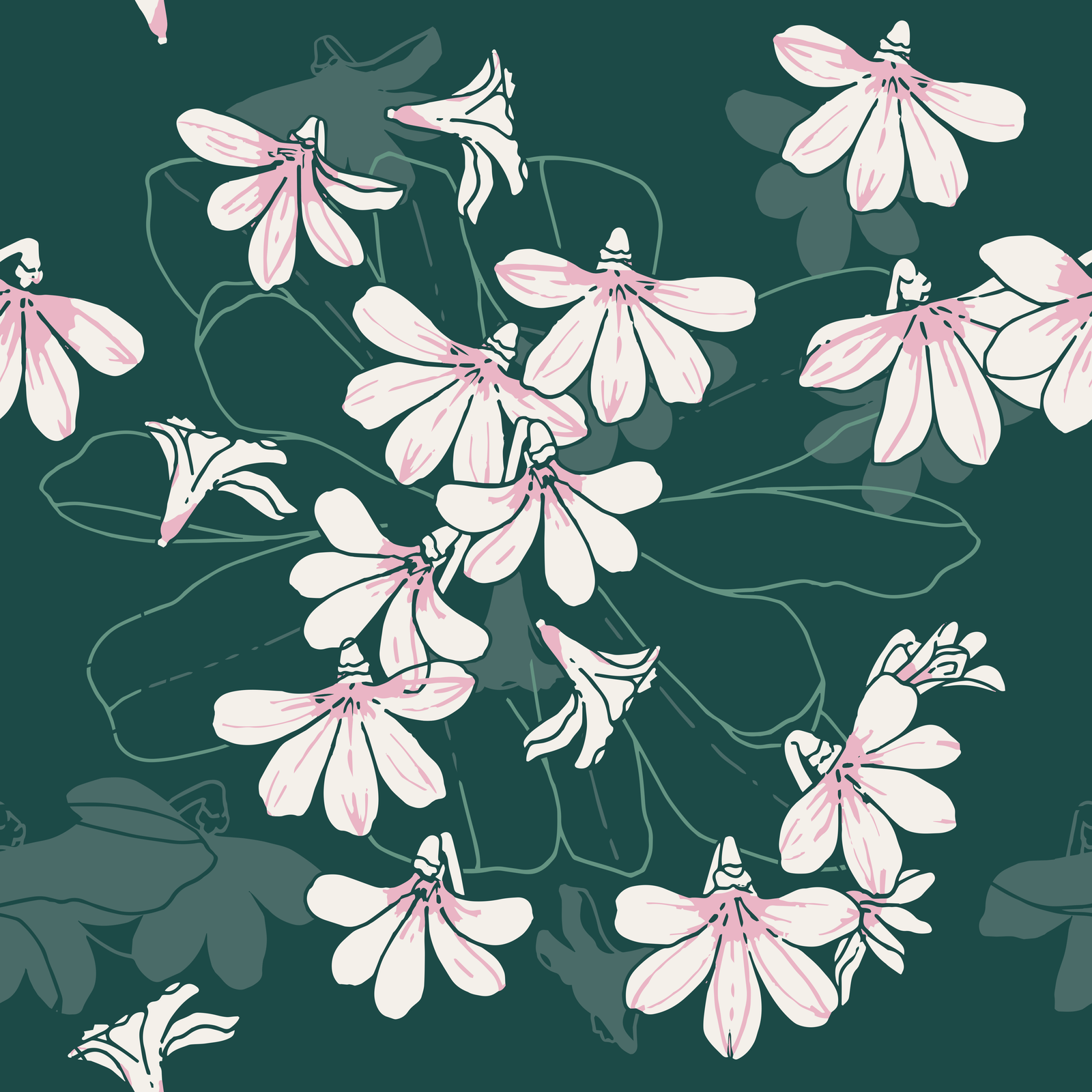 Close up view of the Naupaka Print by Kahulaleʻa