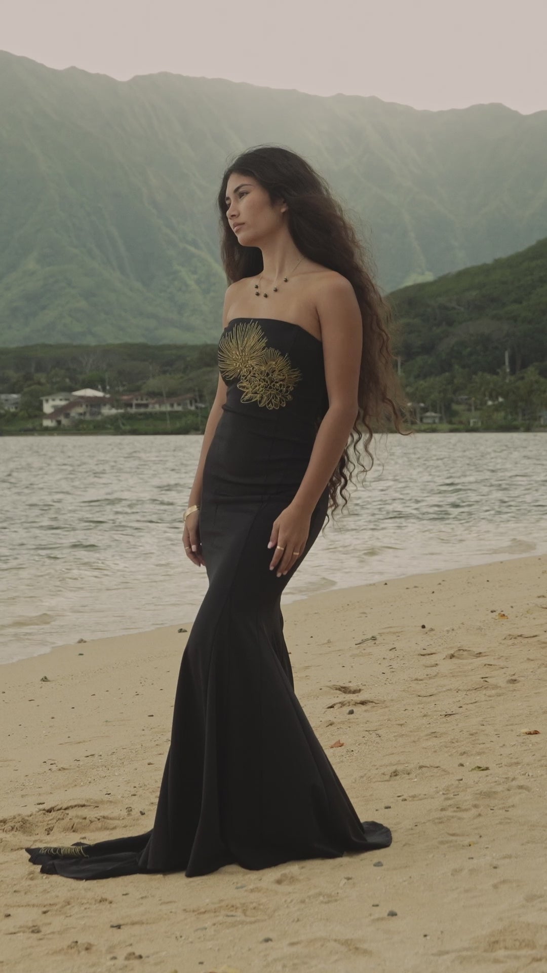 Lehua Embroidered Holokū