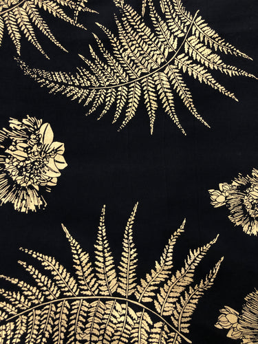 Black and Gold Palapalai Lehua Print