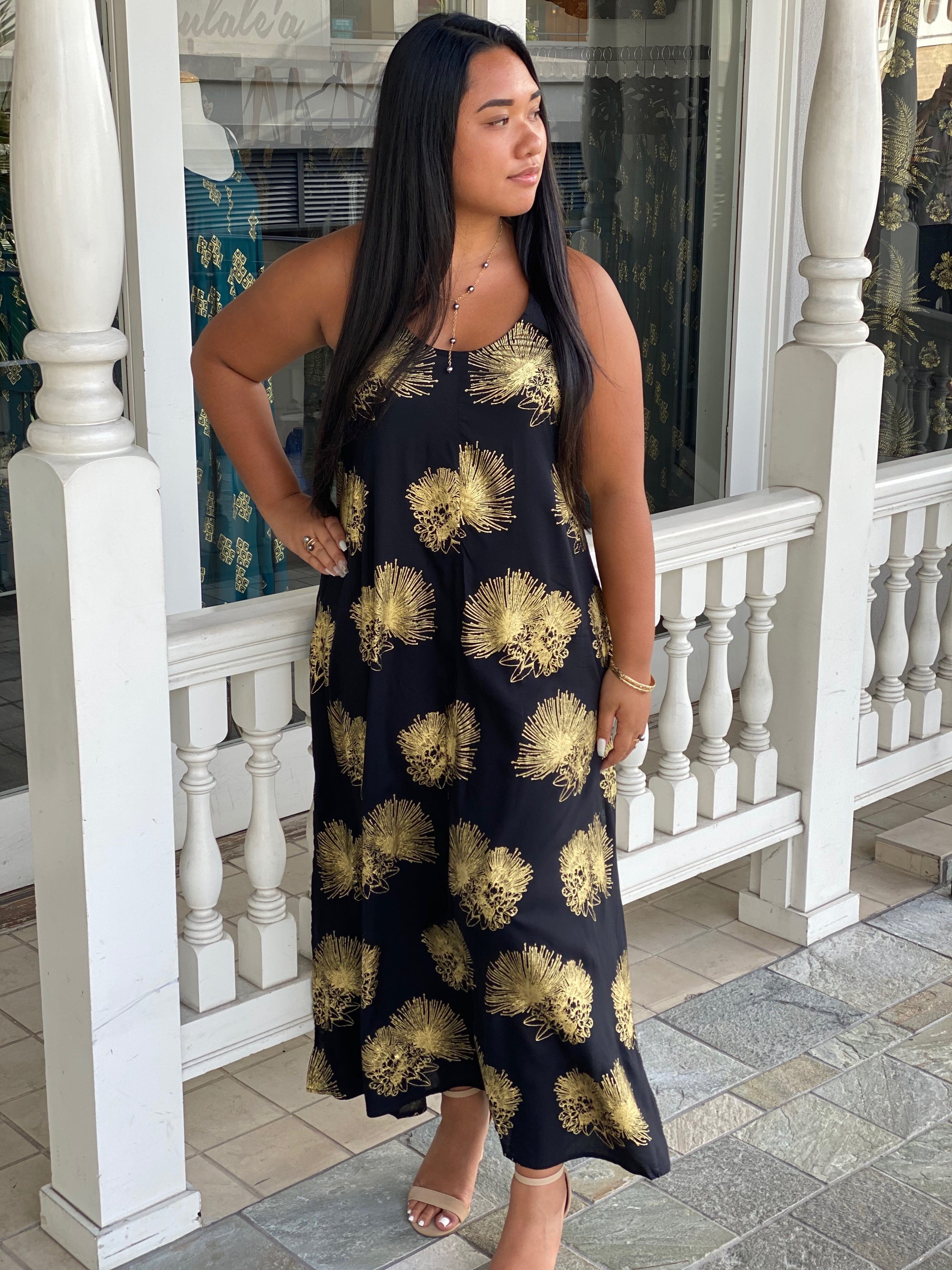 Dress Ku'uipo Black and Gold