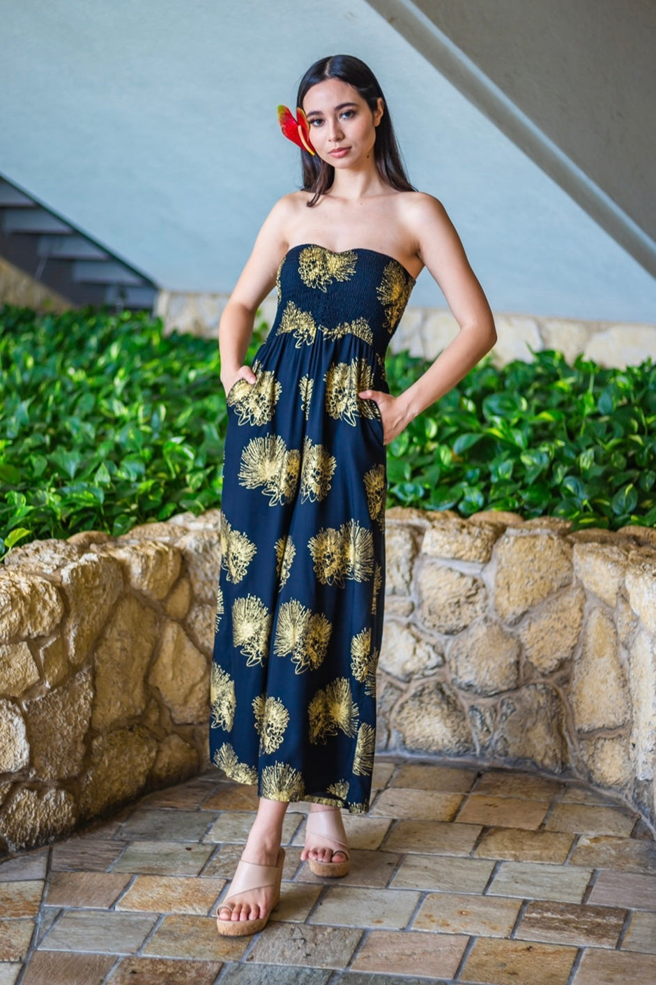 Jumpsuit Waikiʻi Black Gold Hōpoelehuaopuna